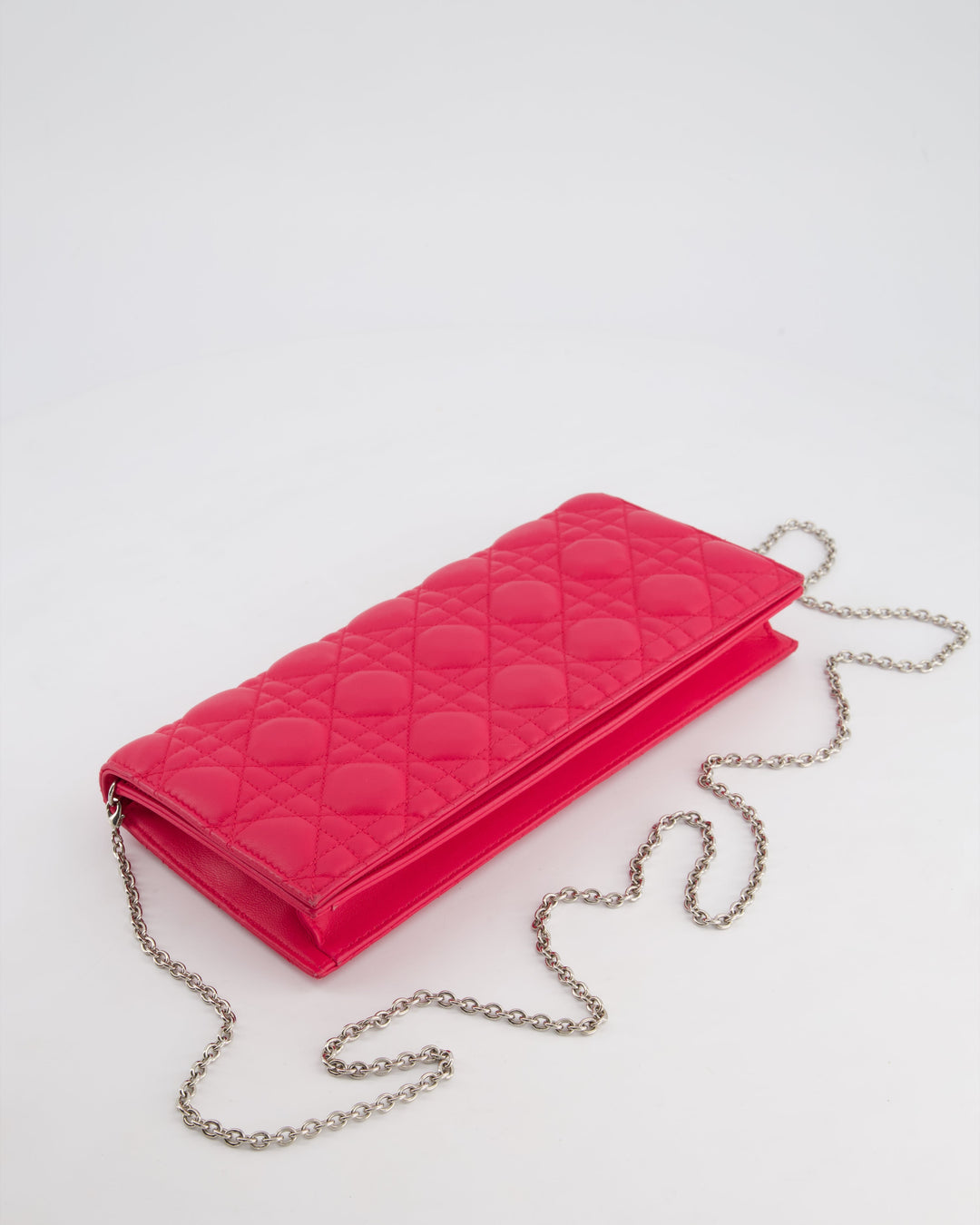 Christian Top quality Dior Strawberry Pink Lady Top quality Dior Voyager Long Clutch with Champagne Gold Hardware