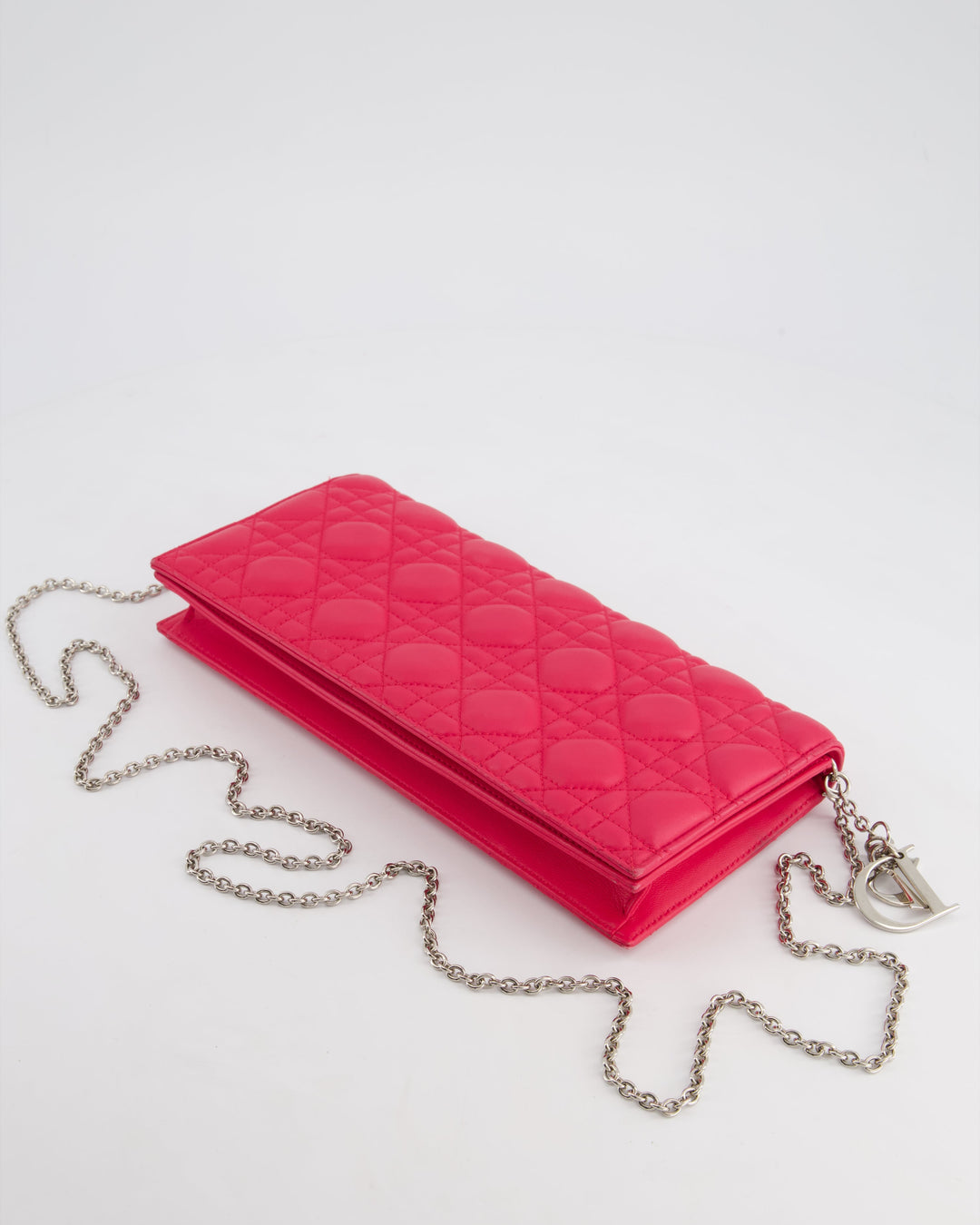 Christian Top quality Dior Strawberry Pink Lady Top quality Dior Voyager Long Clutch with Champagne Gold Hardware