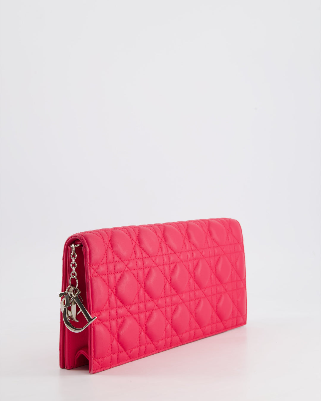 Christian Top quality Dior Strawberry Pink Lady Top quality Dior Voyager Long Clutch with Champagne Gold Hardware