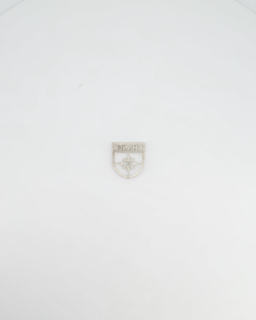 *HOT* Top Quality Chanel Silver Crystal Large Brooch with CC and Logo Details