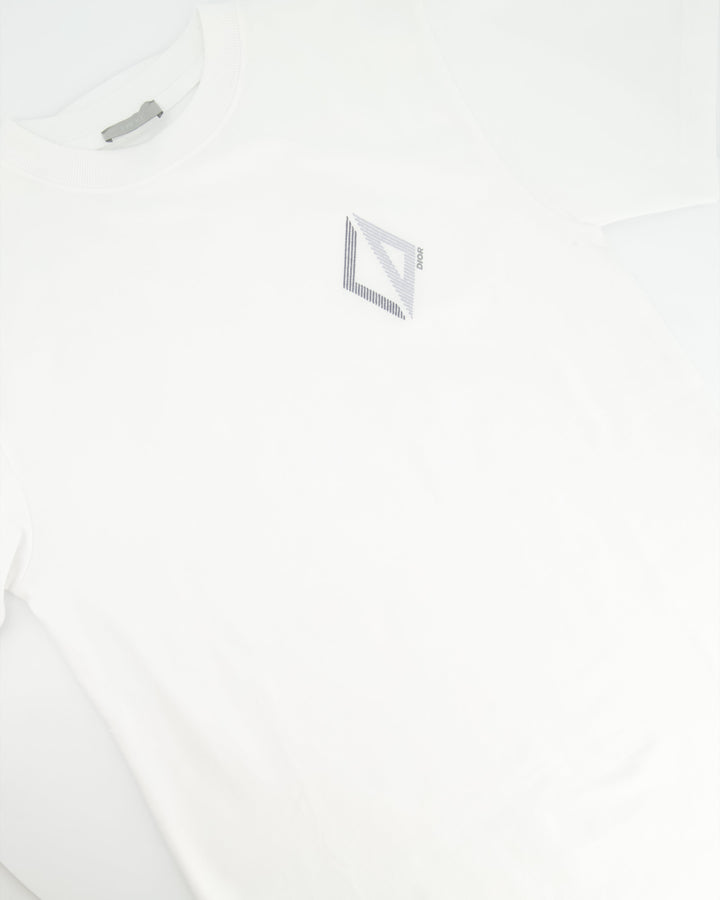 Christian Top quality Dior Menswear White "CD Diamond Logo" T-Shirt Size XXS (UK 32)