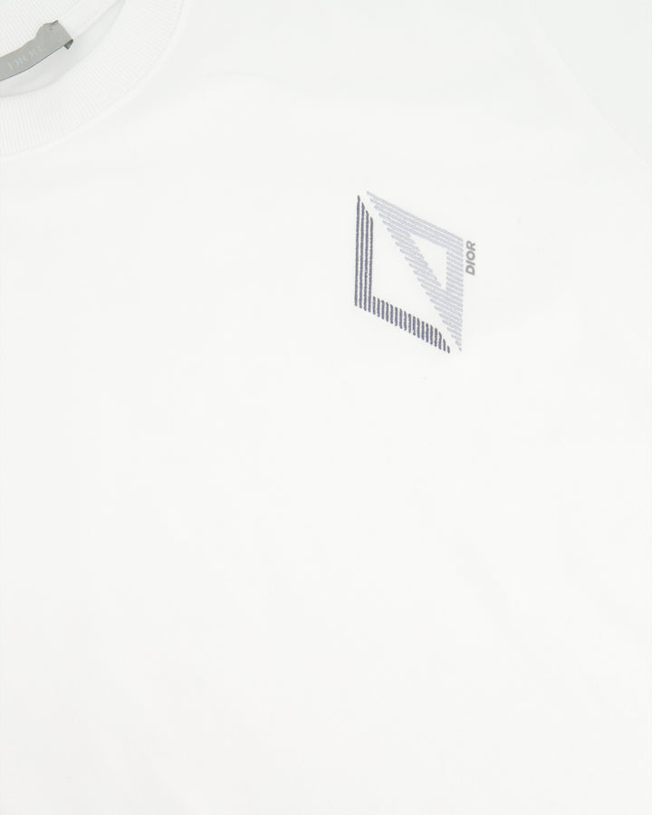 Christian Top quality Dior Menswear White "CD Diamond Logo" T-Shirt Size XXS (UK 32)