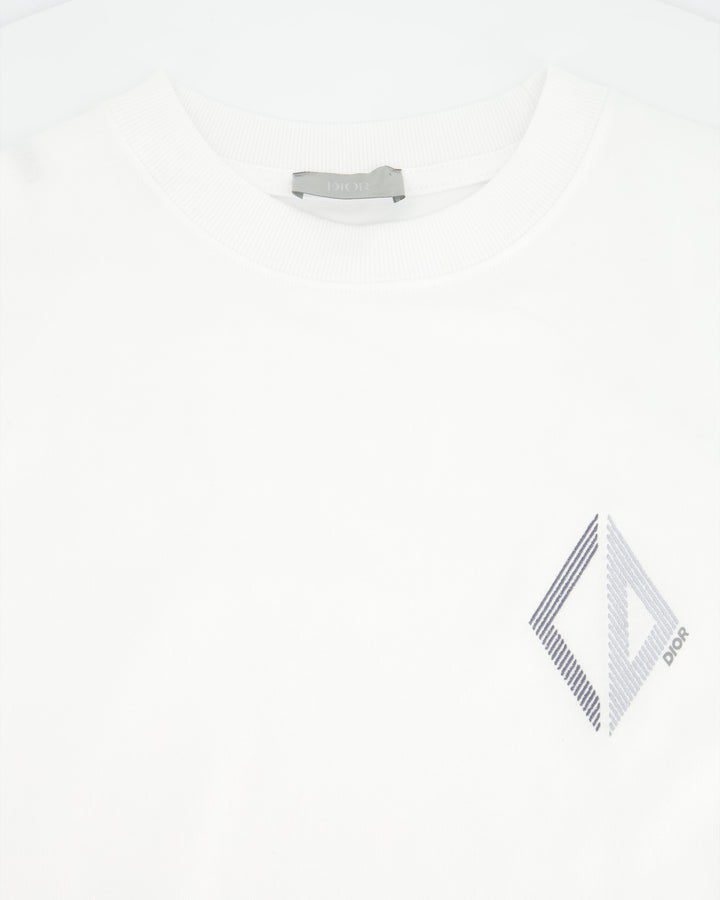 Christian Top quality Dior Menswear White "CD Diamond Logo" T-Shirt Size XXS (UK 32)