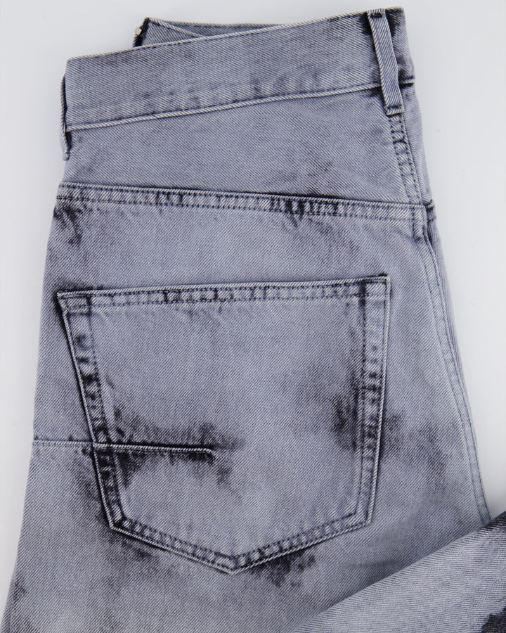 Christian Top quality Dior 01 Grey and Black Straight Leg Tie-Dye Jeans Size FR 34 (UK 6)