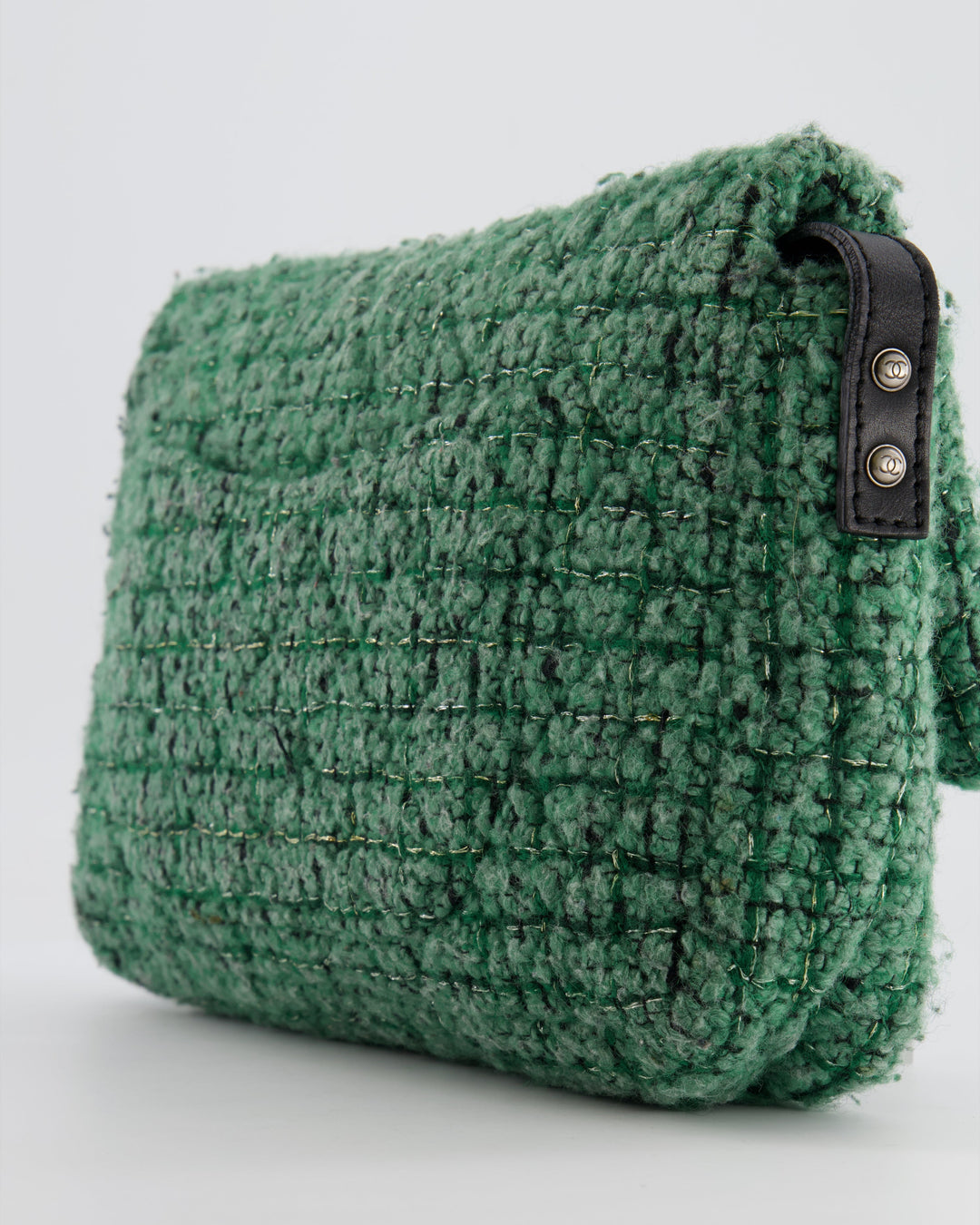 *FIRE PRICE* Chanel Green Tweed 2.55 Large Crossbody Bag with Ruthenium Hardware