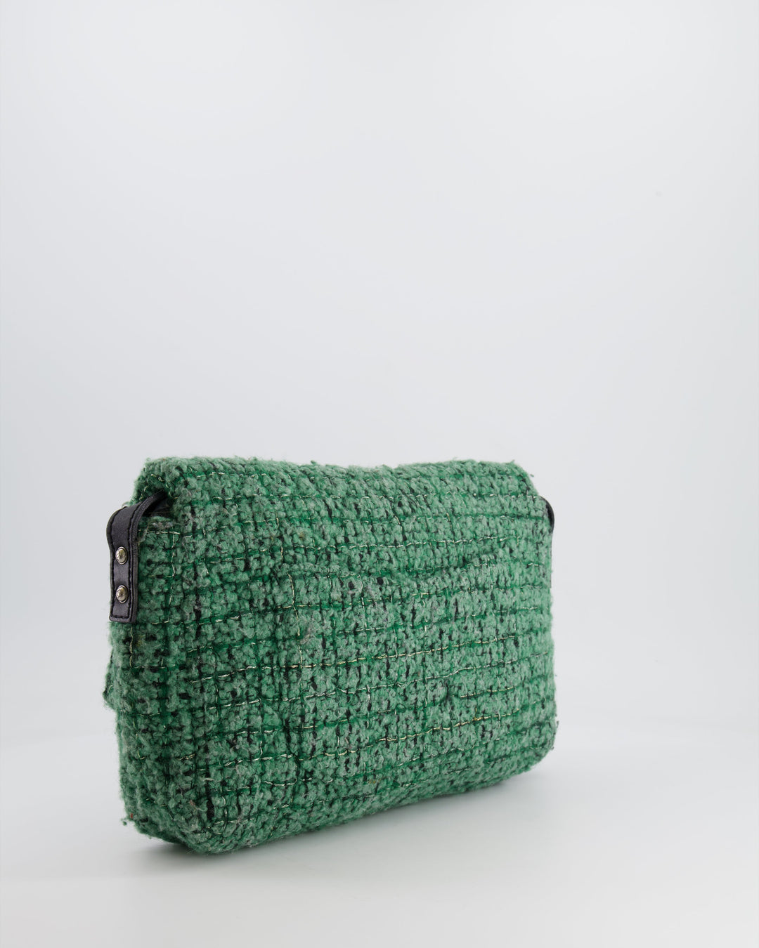 *FIRE PRICE* Top Quality Chanel Green Tweed 2.55 Large Crossbody Bag with Ruthenium Hardware