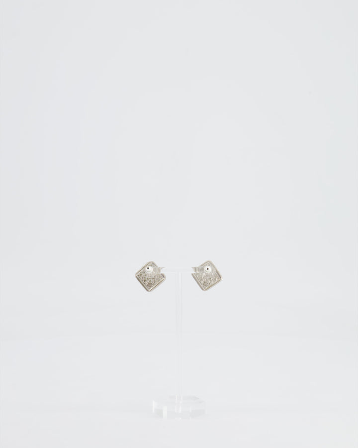 *HOT* Top Quality Chanel Black, Crystal Embellished Diamond-Shaped CC Earrings
