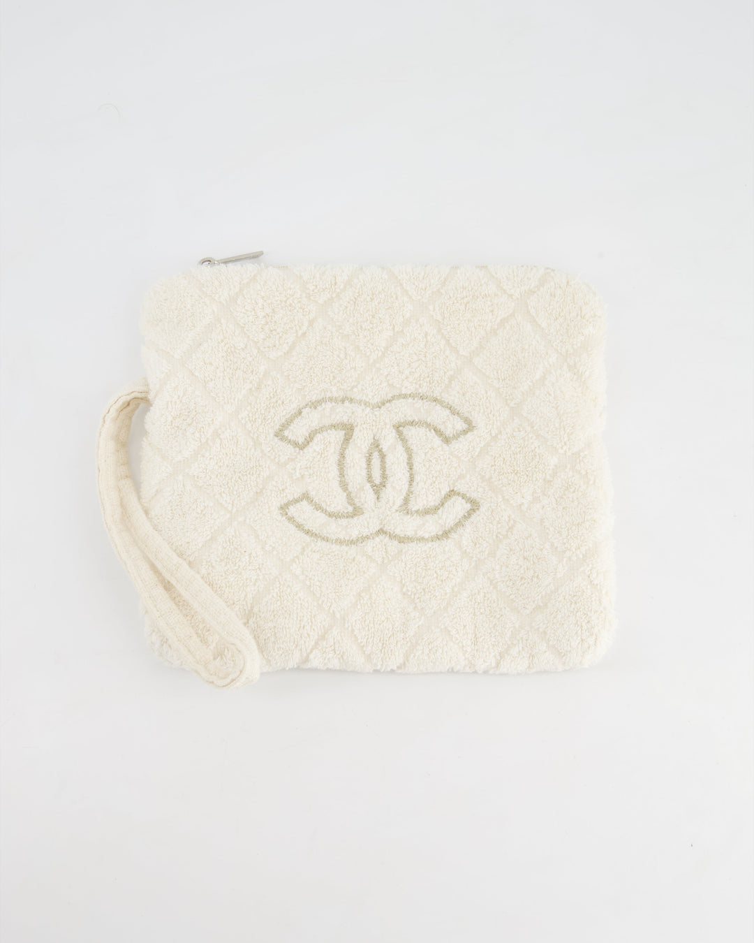 *HOT* Chanel Ivory Terry Beach Set with CC Tote Bag, Towel and Small Pouch
