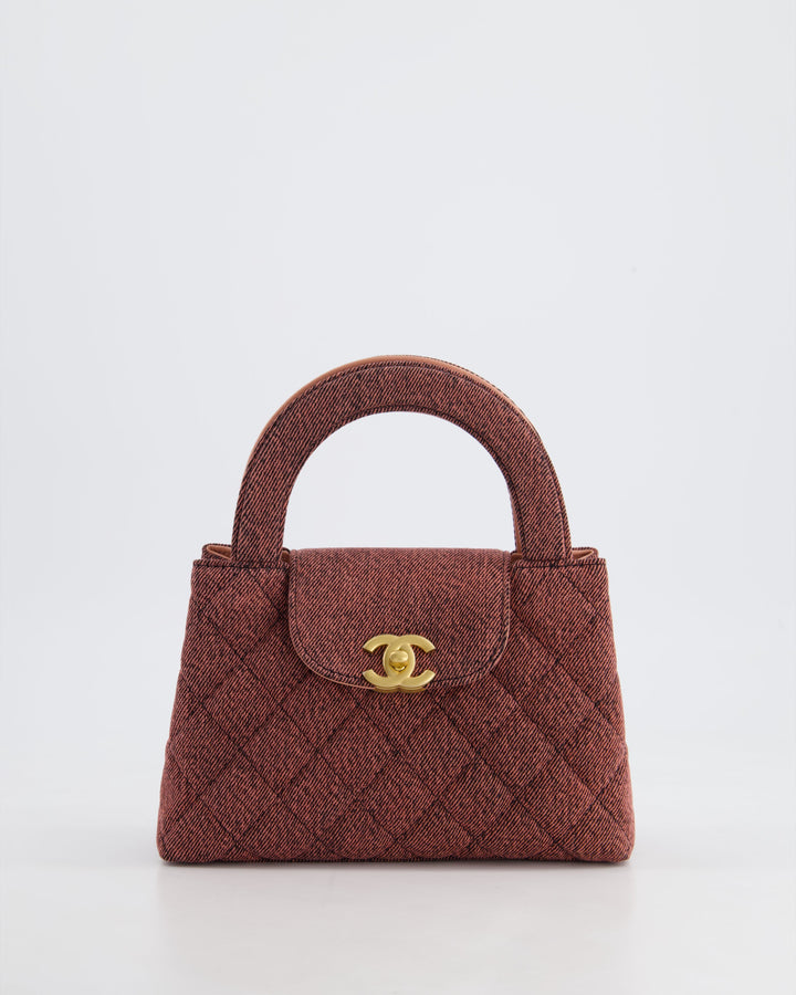 *HOT & RARE* Top Quality Chanel Dark Pink Small Mini Kelly Shopping Bag in Denim with Brushed Gold Hardware