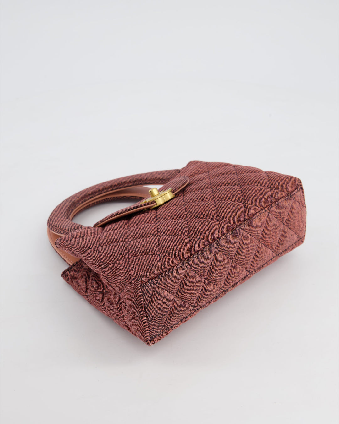 *HOT & RARE* Top Quality Chanel Dark Pink Small Mini Kelly Shopping Bag in Denim with Brushed Gold Hardware