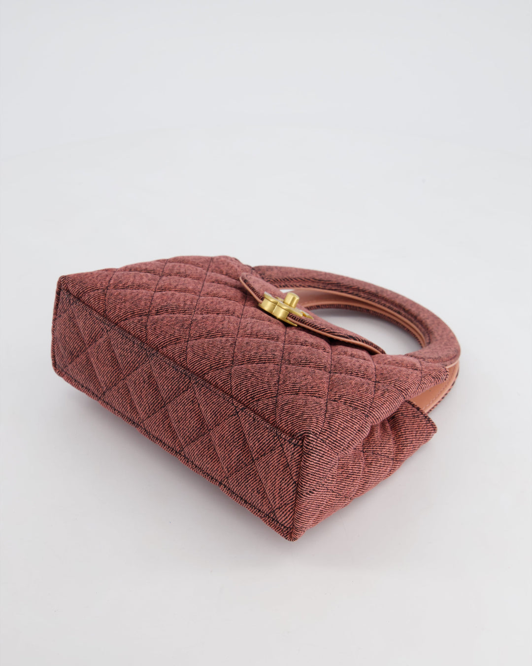*HOT & RARE* Chanel Dark Pink Small Mini Kelly Shopping Bag in Denim with Brushed Gold Hardware