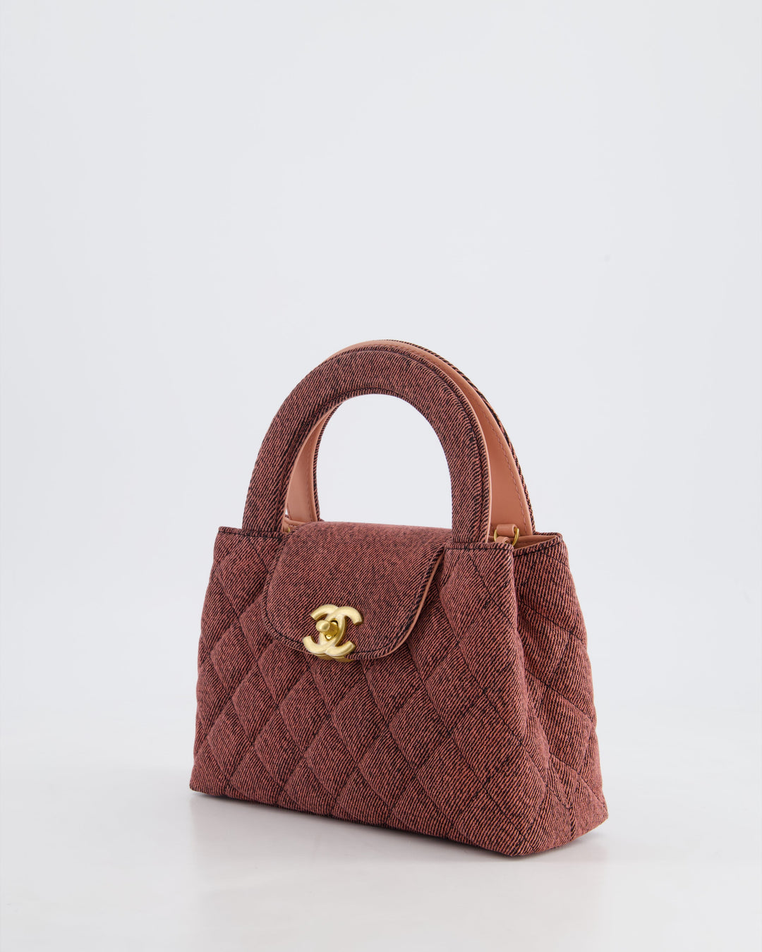*HOT & RARE* Top Quality Chanel Dark Pink Small Mini Kelly Shopping Bag in Denim with Brushed Gold Hardware