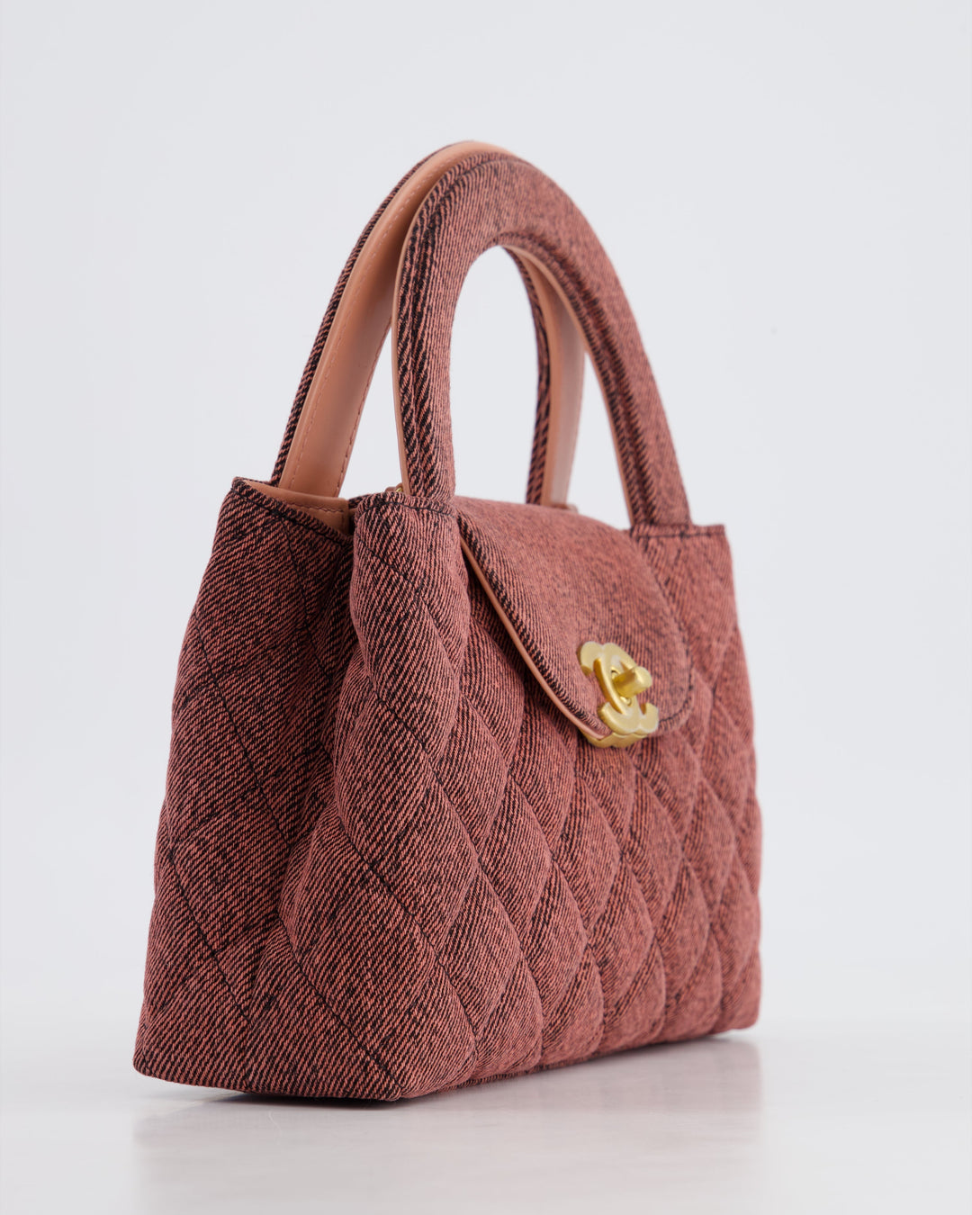 *HOT & RARE* Top Quality Chanel Dark Pink Small Mini Kelly Shopping Bag in Denim with Brushed Gold Hardware