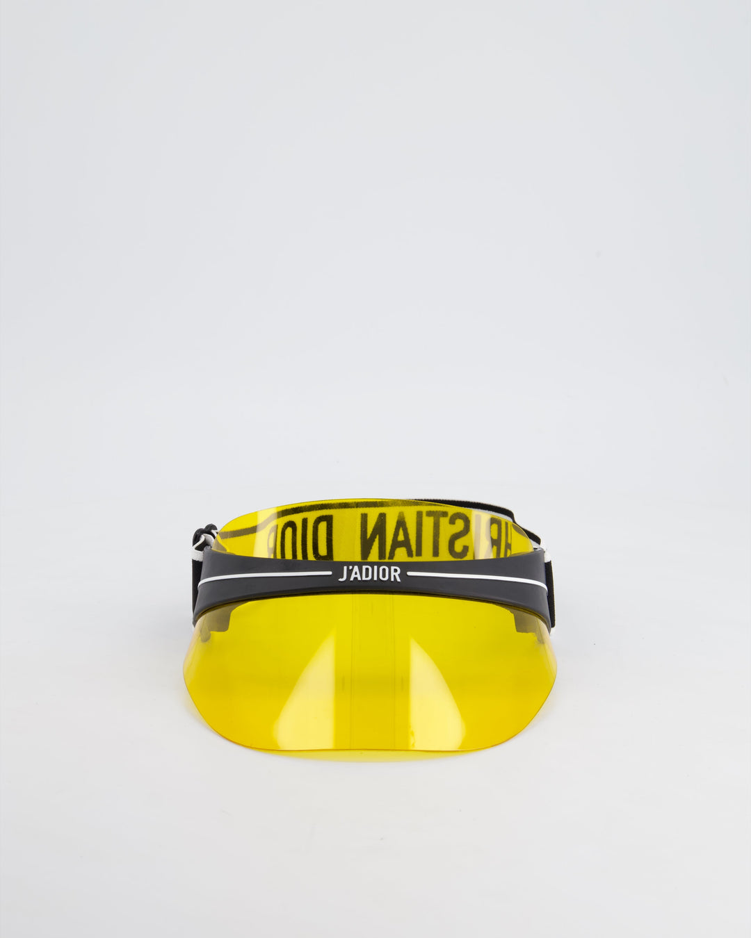 Christian Top quality Dior Club Yellow & Black Translucent Visor With Elasticated J'ATop quality Dior Logo Strap