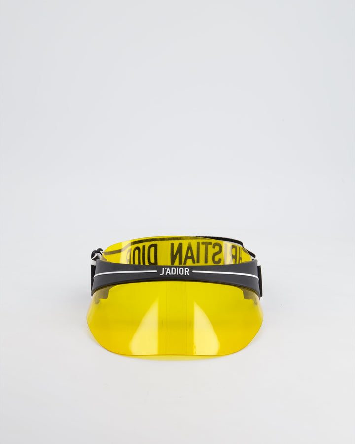 Christian Top quality Dior Club Yellow & Black Translucent Visor With Elasticated J'ATop quality Dior Logo Strap