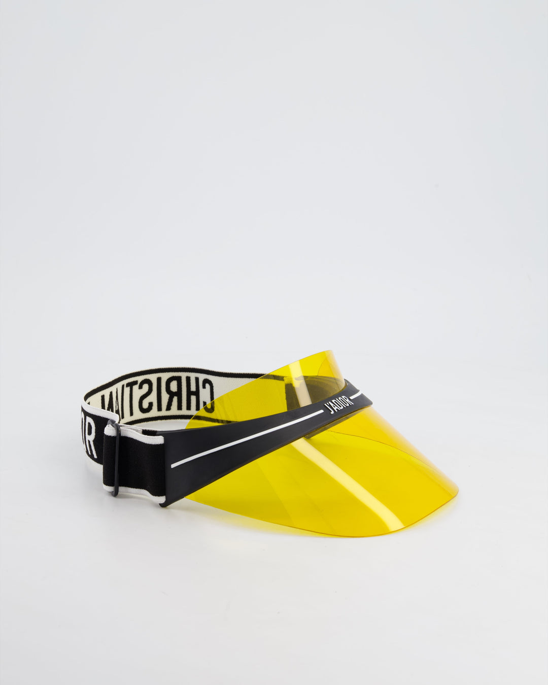 Christian Top quality Dior Club Yellow & Black Translucent Visor With Elasticated J'ATop quality Dior Logo Strap