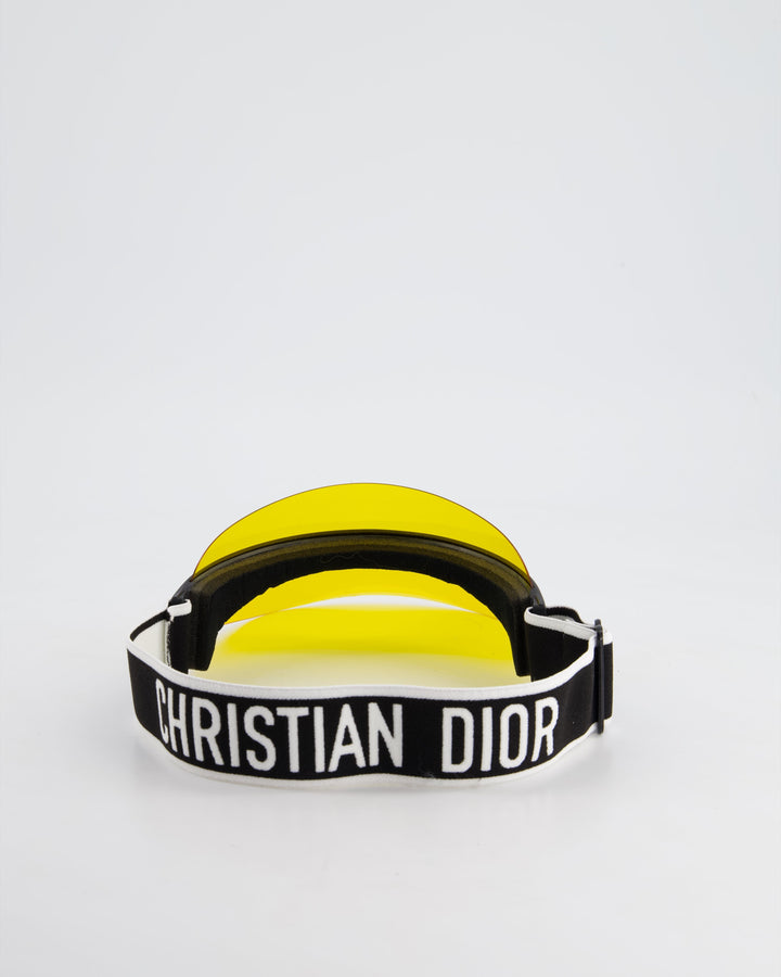 Christian Top quality Dior Club Yellow & Black Translucent Visor With Elasticated J'ATop quality Dior Logo Strap