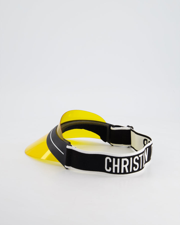 Christian Top quality Dior Club Yellow & Black Translucent Visor With Elasticated J'ATop quality Dior Logo Strap