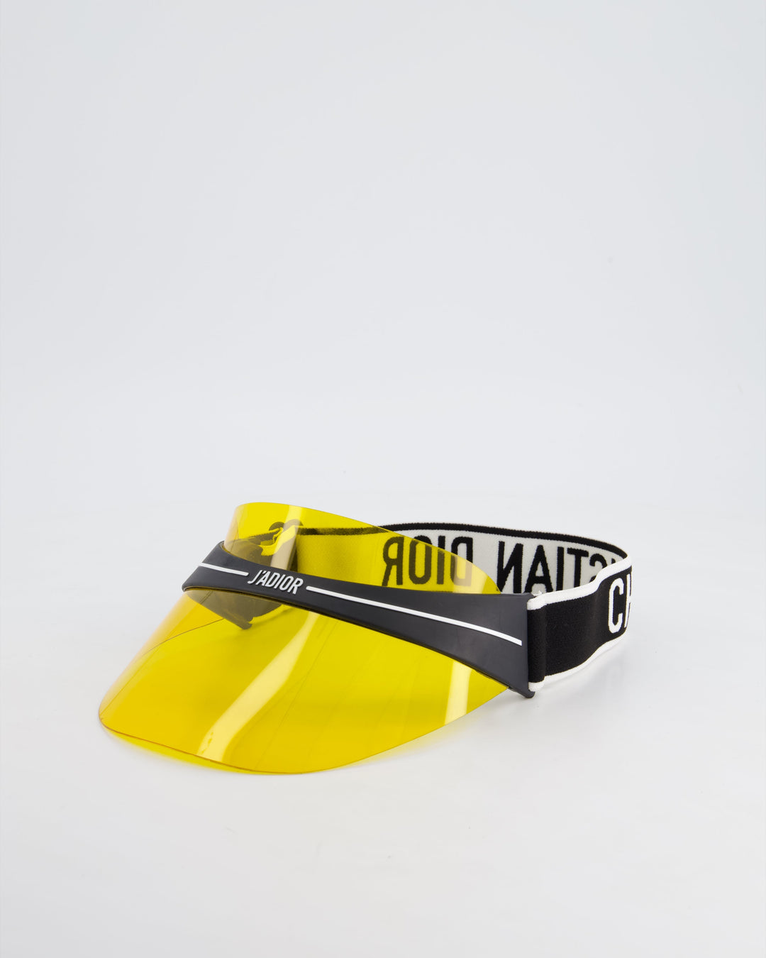 Christian Top quality Dior Club Yellow & Black Translucent Visor With Elasticated J'ATop quality Dior Logo Strap