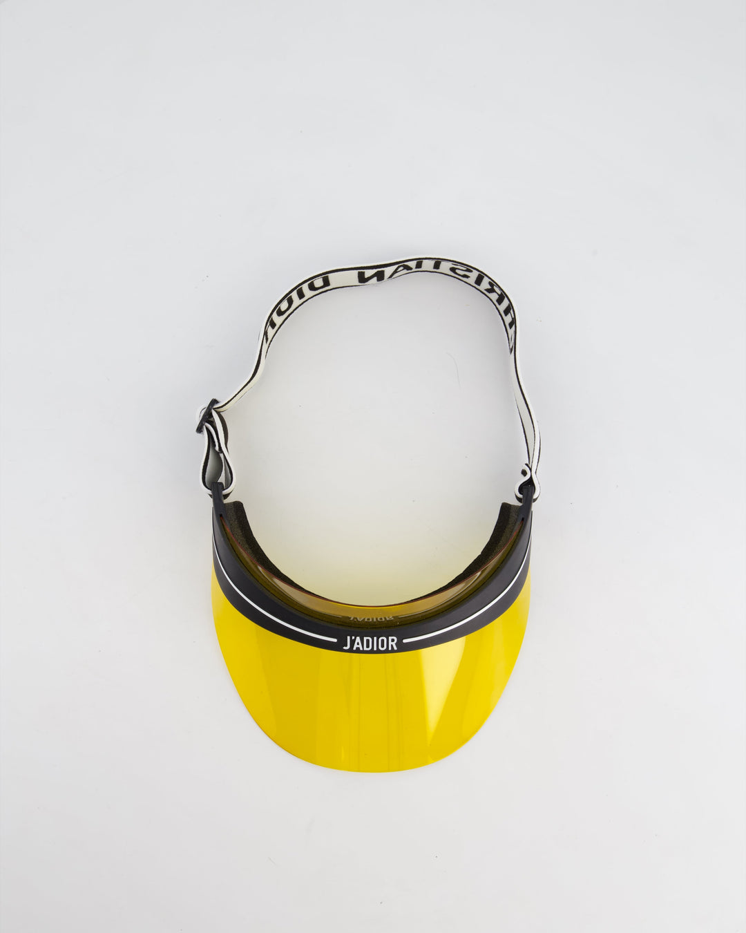 Christian Top quality Dior Club Yellow & Black Translucent Visor With Elasticated J'ATop quality Dior Logo Strap