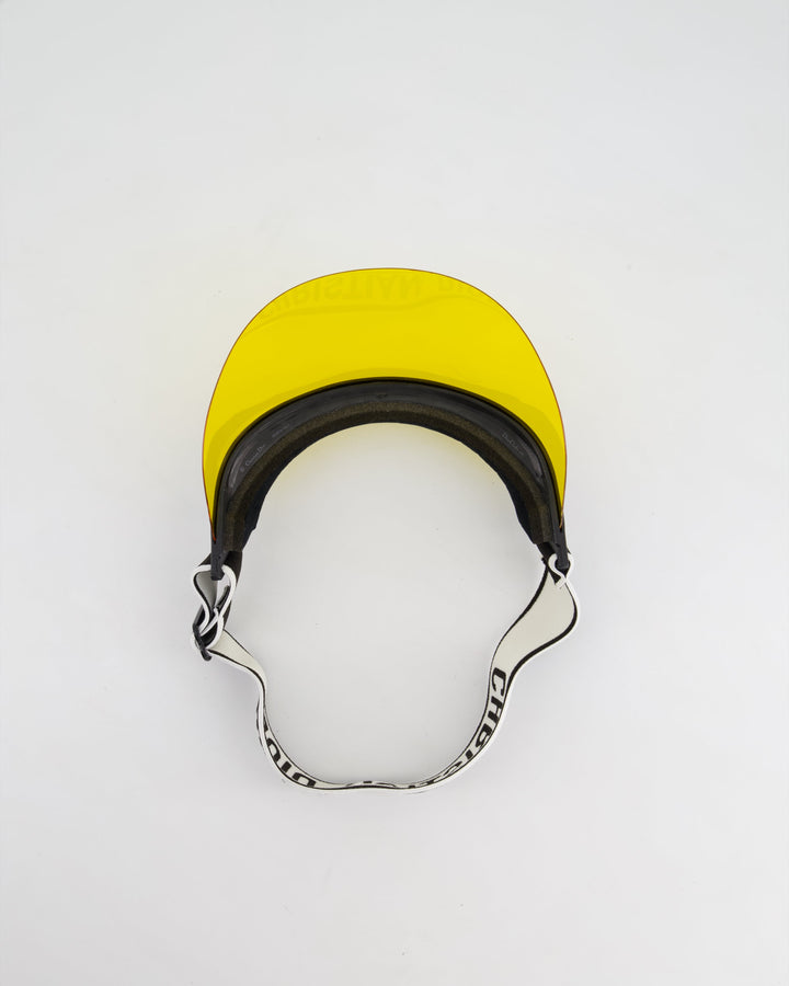 Christian Top quality Dior Club Yellow & Black Translucent Visor With Elasticated J'ATop quality Dior Logo Strap