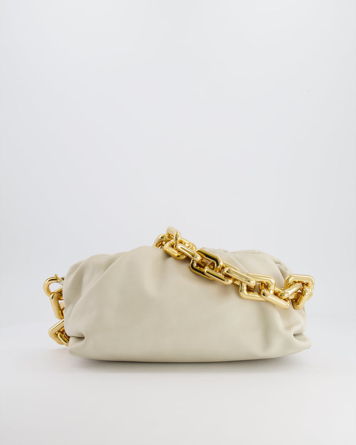 *FIRE PRICE* Bottega veneta Cream Leather Chain Pouch Bag with Gold Hardware RRP £2,850