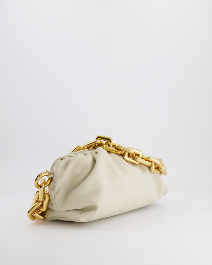 *FIRE PRICE* Top Quality Bottega Veneta Cream Leather Chain Pouch Bag with Gold Hardware RRP £2,850
