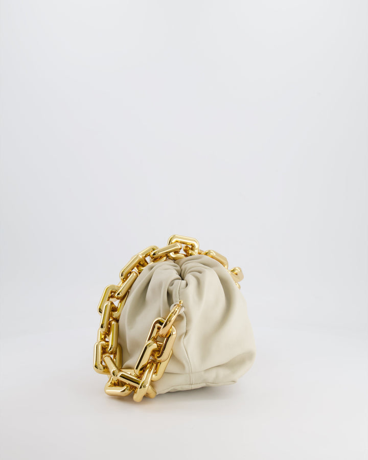 *FIRE PRICE* Bottega veneta Cream Leather Chain Pouch Bag with Gold Hardware RRP £2,850