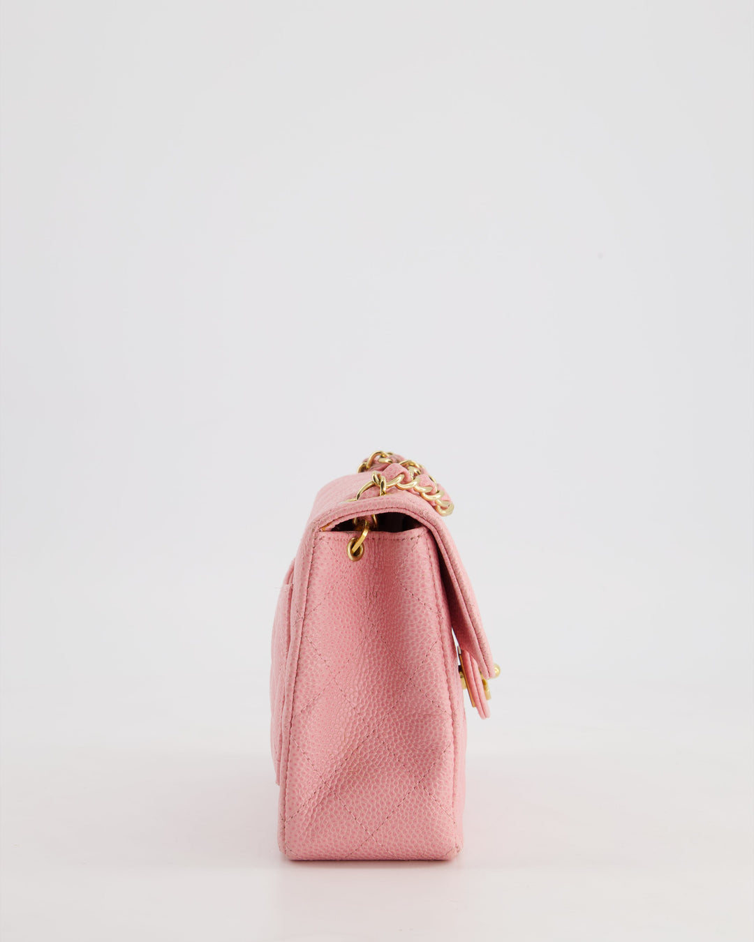 *RARE* Top Quality Chanel Pink Mini Square Flap Bag in Caviar Leather with 24K Gold Plated Hardware