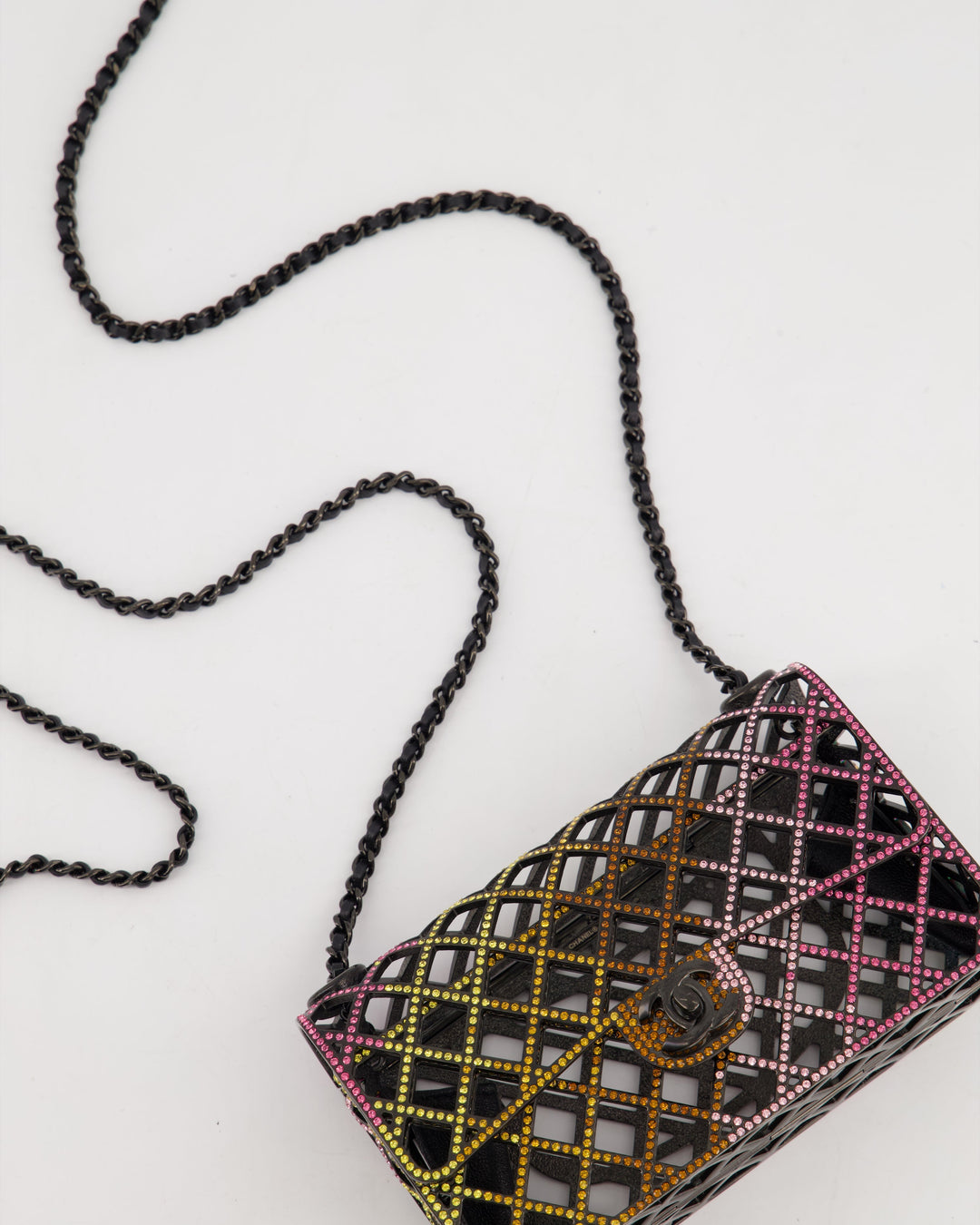 *RARE* Top Quality Chanel 24C Multi-Colour Crystal Runway Mini Rectangular Flap Bag