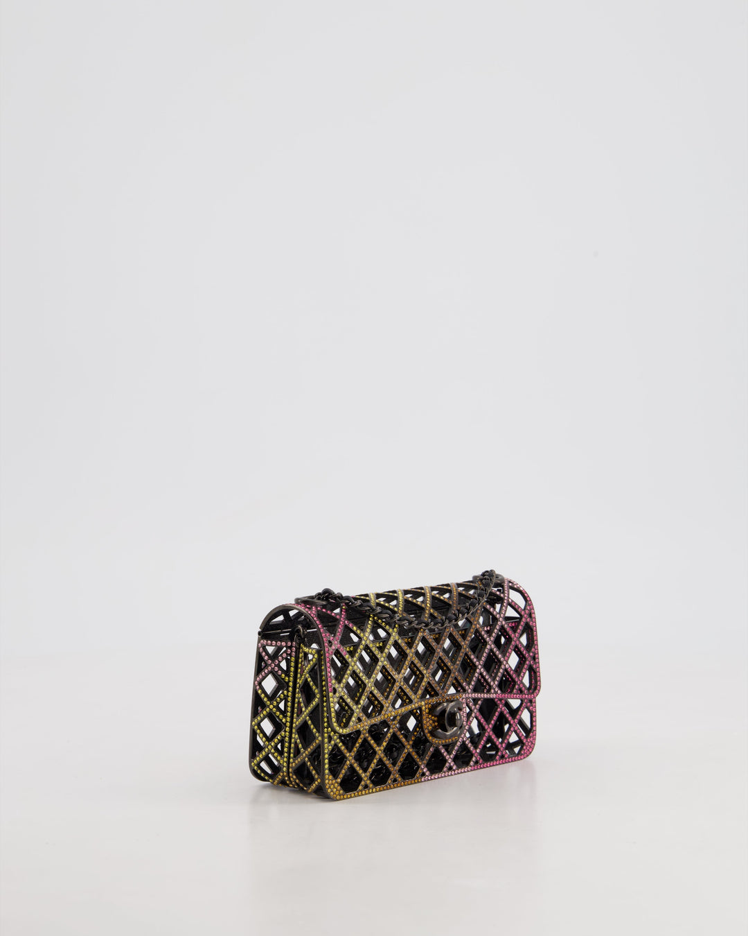 *RARE* Top Quality Chanel 24C Multi-Colour Crystal Runway Mini Rectangular Flap Bag