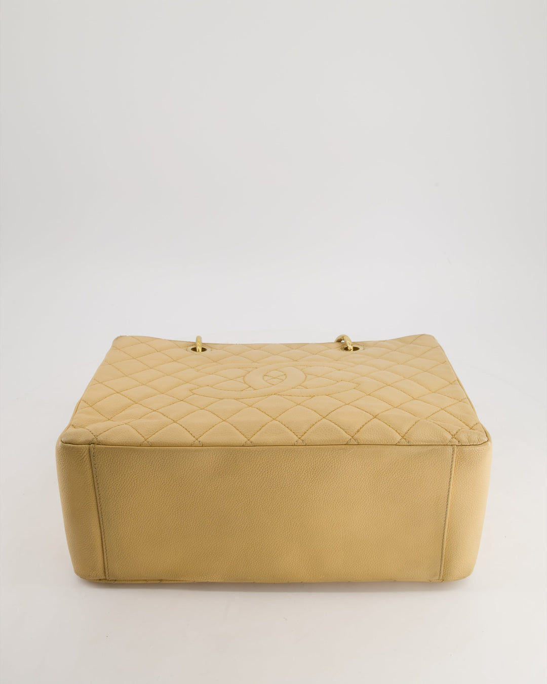 *AMAZING SHAPE* Top Quality Chanel Beige Caviar GST Grand Shopper Tote Bag with Gold Hardware