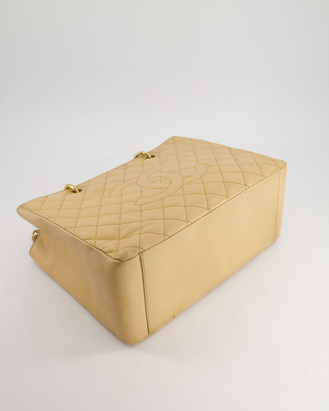 *AMAZING SHAPE* Top Quality Chanel Beige Caviar GST Grand Shopper Tote Bag with Gold Hardware
