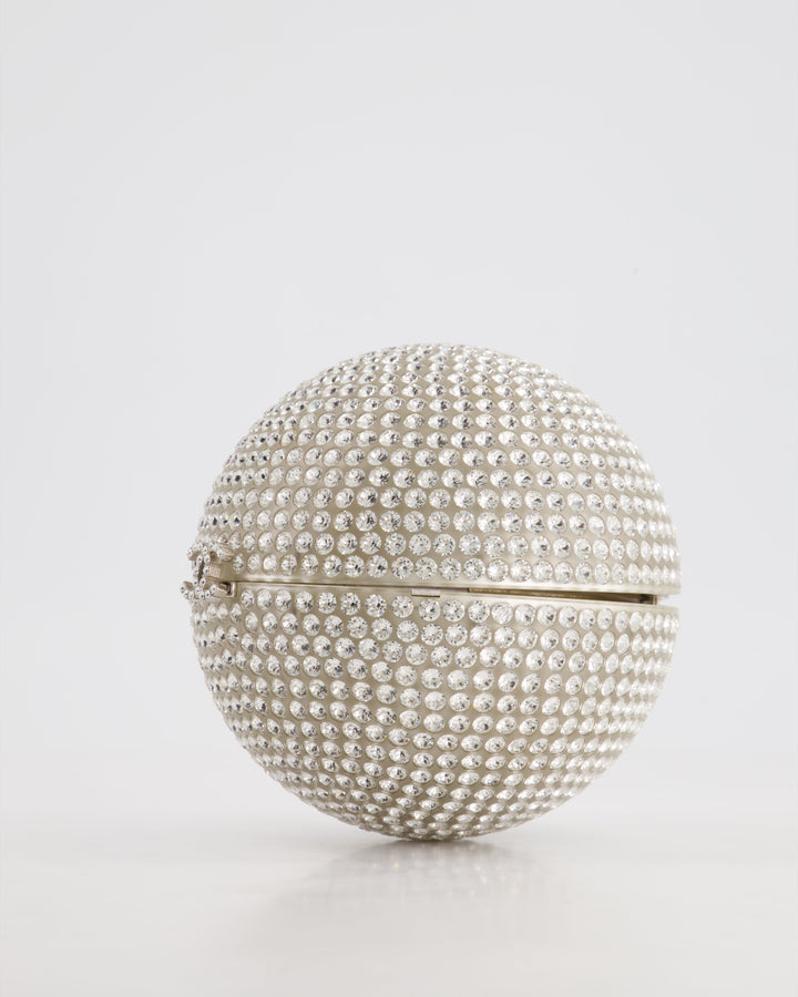 *RARE* Top Quality Chanel 2008 Crystal Ball Bag with Silver Hardware and Woven Chain Strap