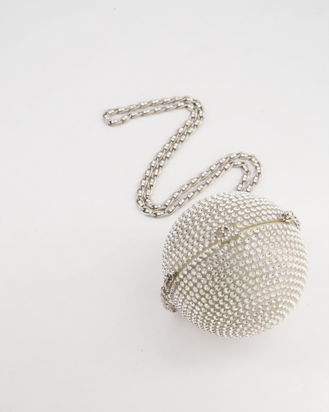 *RARE* Top Quality Chanel 2008 Crystal Ball Bag with Silver Hardware and Woven Chain Strap
