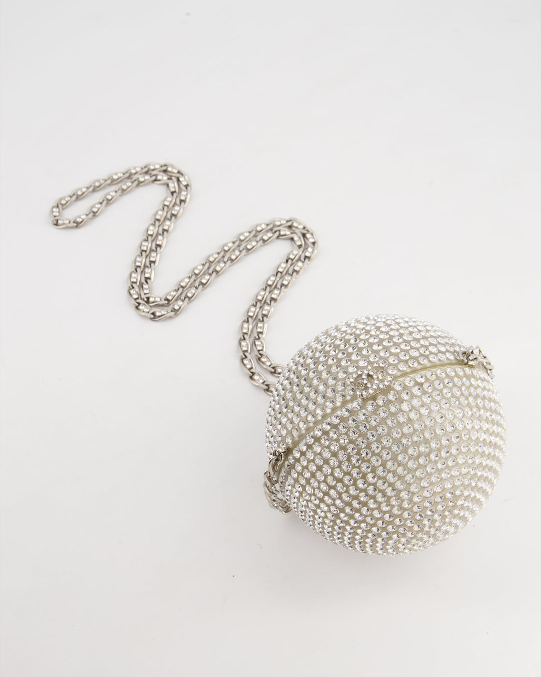 *RARE* Top Quality Chanel 2008 Crystal Ball Bag with Silver Hardware and Woven Chain Strap