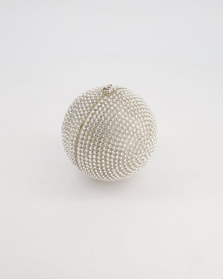 *RARE* Top Quality Chanel 2008 Crystal Ball Bag with Silver Hardware and Woven Chain Strap