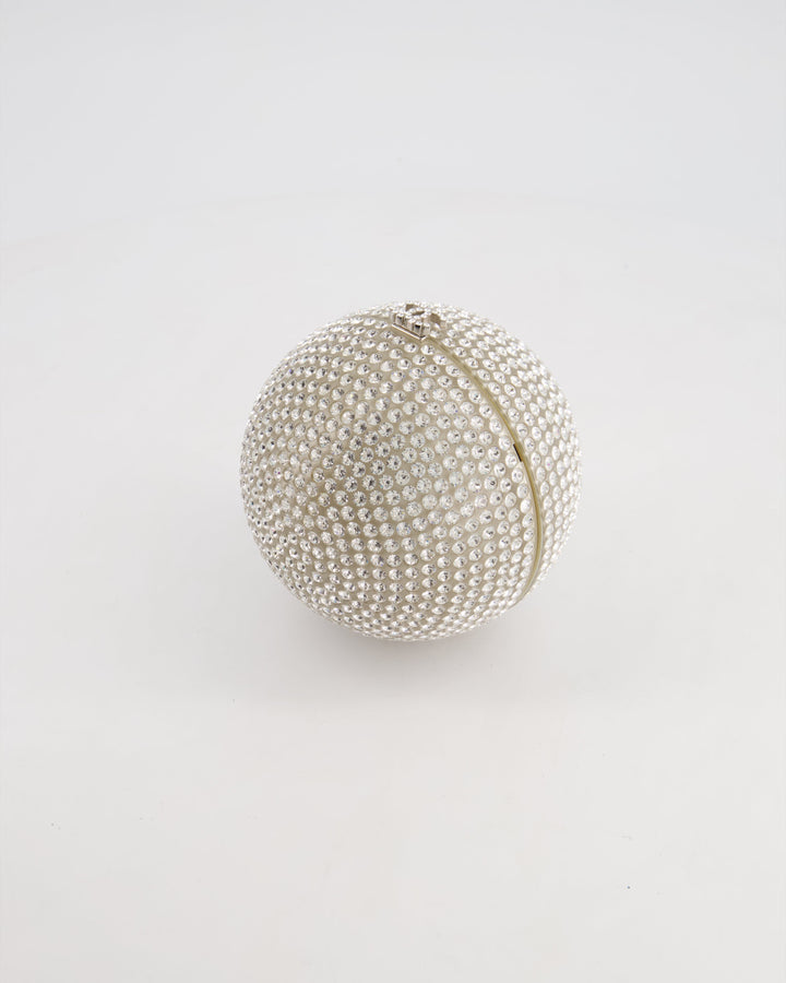 *RARE* Top Quality Chanel 2008 Crystal Ball Bag with Silver Hardware and Woven Chain Strap