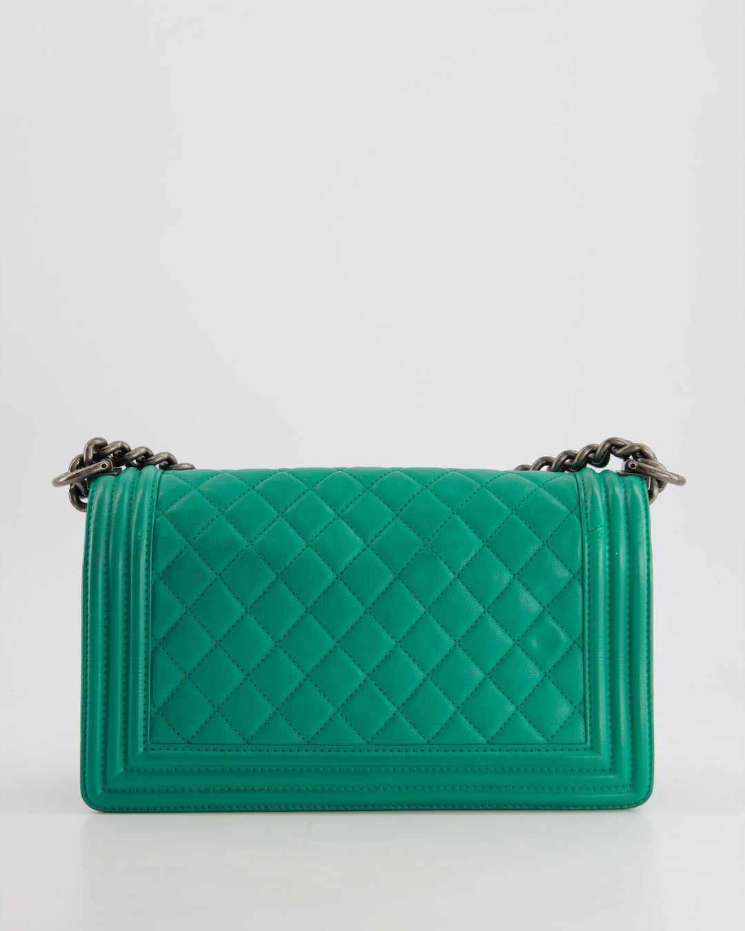 *HOT* Top Quality Chanel Mint Green Medium Boy Bag in Calfskin Leather with Ruthenium Hardware