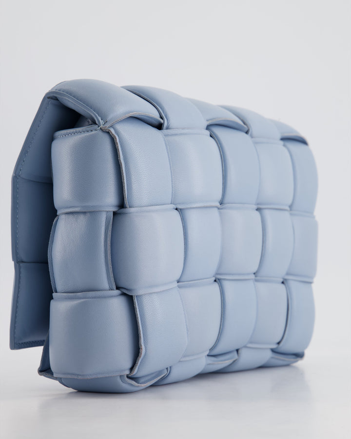 *HOT COLOUR & FIRE PRICE* Top Quality Bottega Veneta Sky Blue Padded Cassette Bag with Gold Hardware RRP £2,780