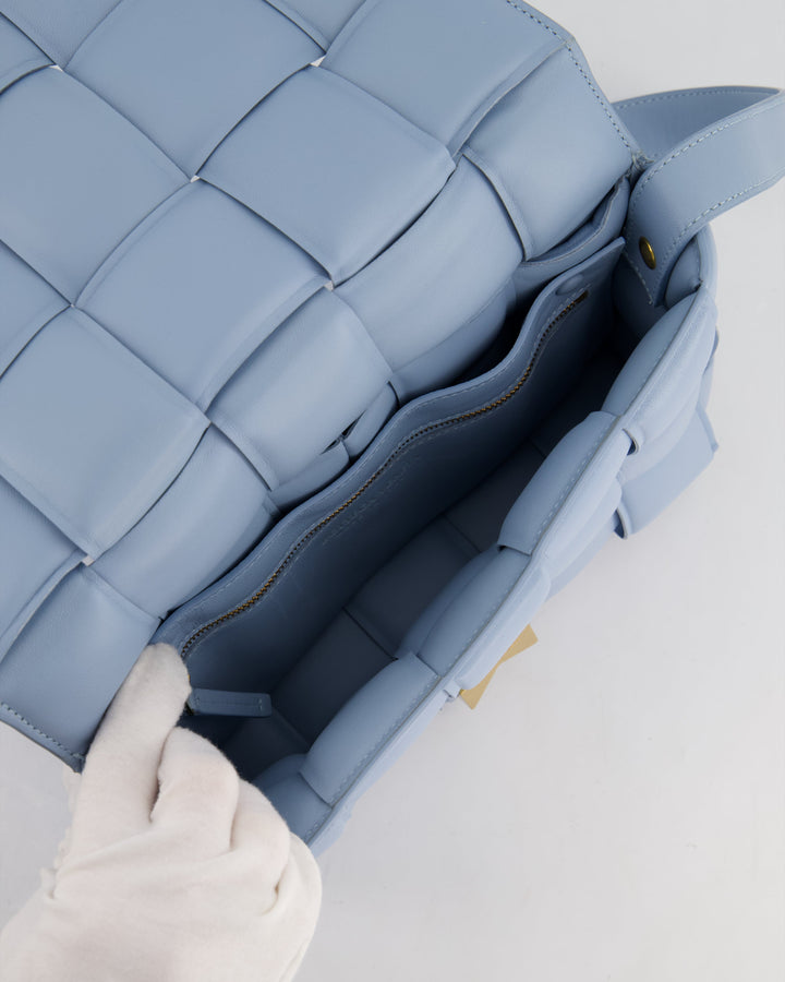 *HOT COLOUR & FIRE PRICE* Bottega veneta Sky Blue Padded Cassette Bag with Gold Hardware RRP £2,780