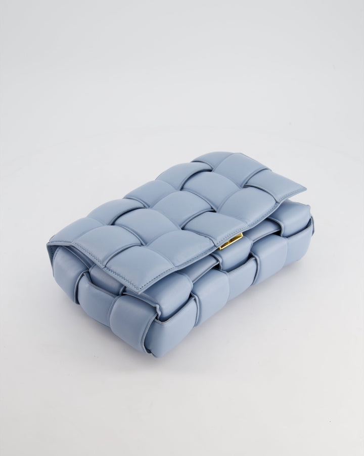 *HOT COLOUR & FIRE PRICE* Bottega veneta Sky Blue Padded Cassette Bag with Gold Hardware RRP £2,780