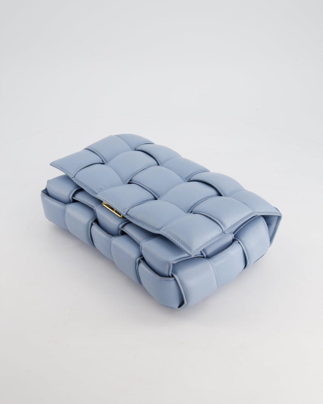 *HOT COLOUR & FIRE PRICE* Top Quality Bottega Veneta Sky Blue Padded Cassette Bag with Gold Hardware RRP £2,780