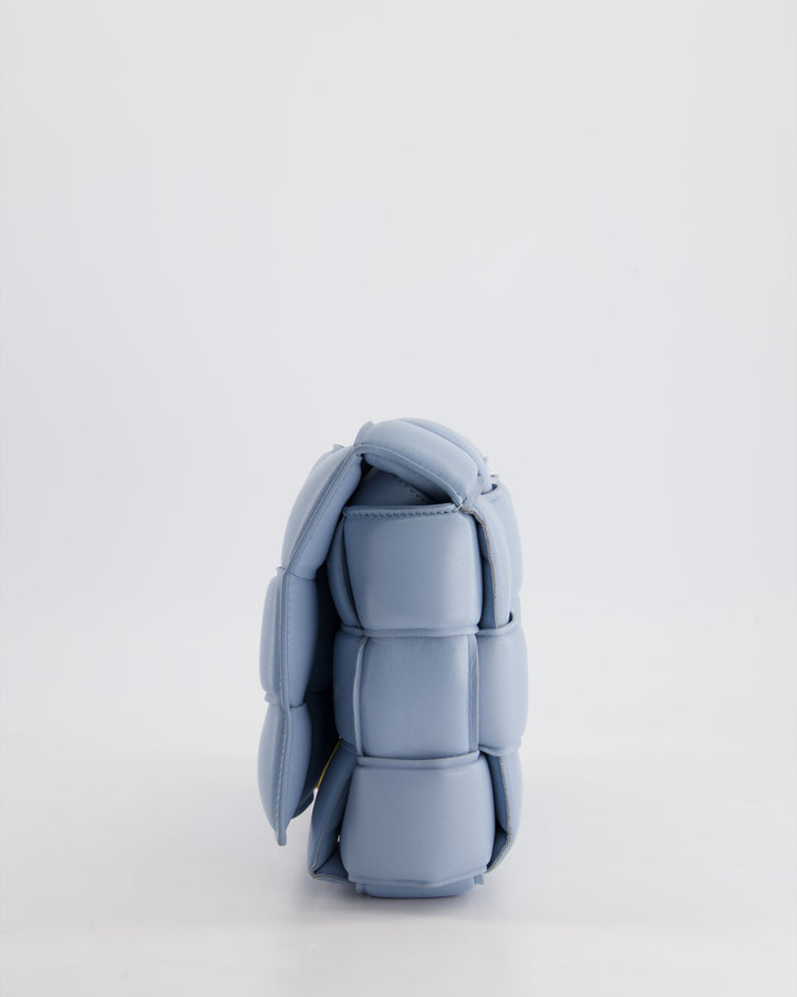 *HOT COLOUR & FIRE PRICE* Bottega veneta Sky Blue Padded Cassette Bag with Gold Hardware RRP £2,780