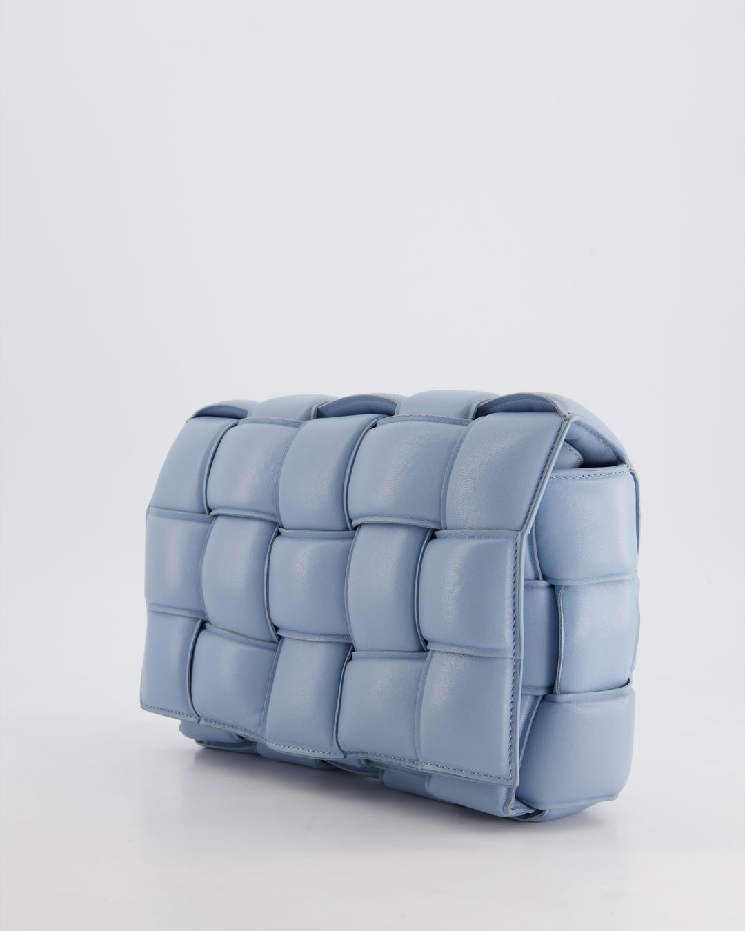 *HOT COLOUR & FIRE PRICE* Top Quality Bottega Veneta Sky Blue Padded Cassette Bag with Gold Hardware RRP £2,780