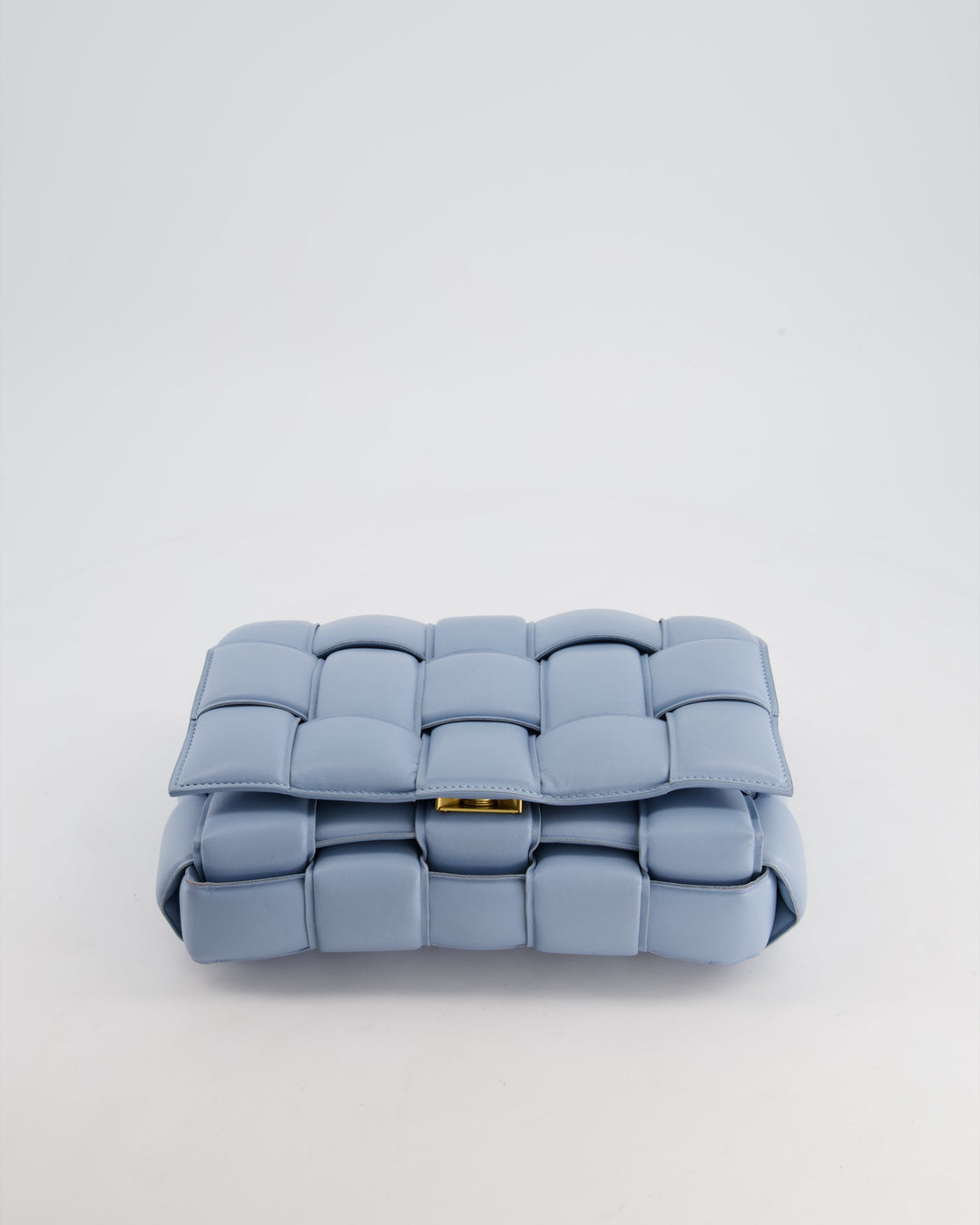 *HOT COLOUR & FIRE PRICE* Top Quality Bottega Veneta Sky Blue Padded Cassette Bag with Gold Hardware RRP £2,780