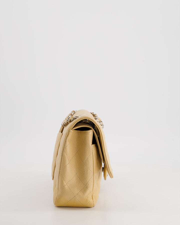 *FIRE PRICE* Top Quality Chanel Beige Medium Classic Double Flap in Caviar Leather with Silver Hardware