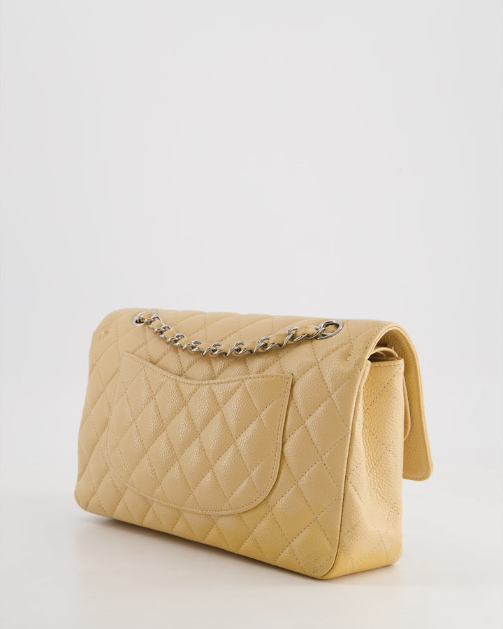 *FIRE PRICE* Top Quality Chanel Beige Medium Classic Double Flap in Caviar Leather with Silver Hardware
