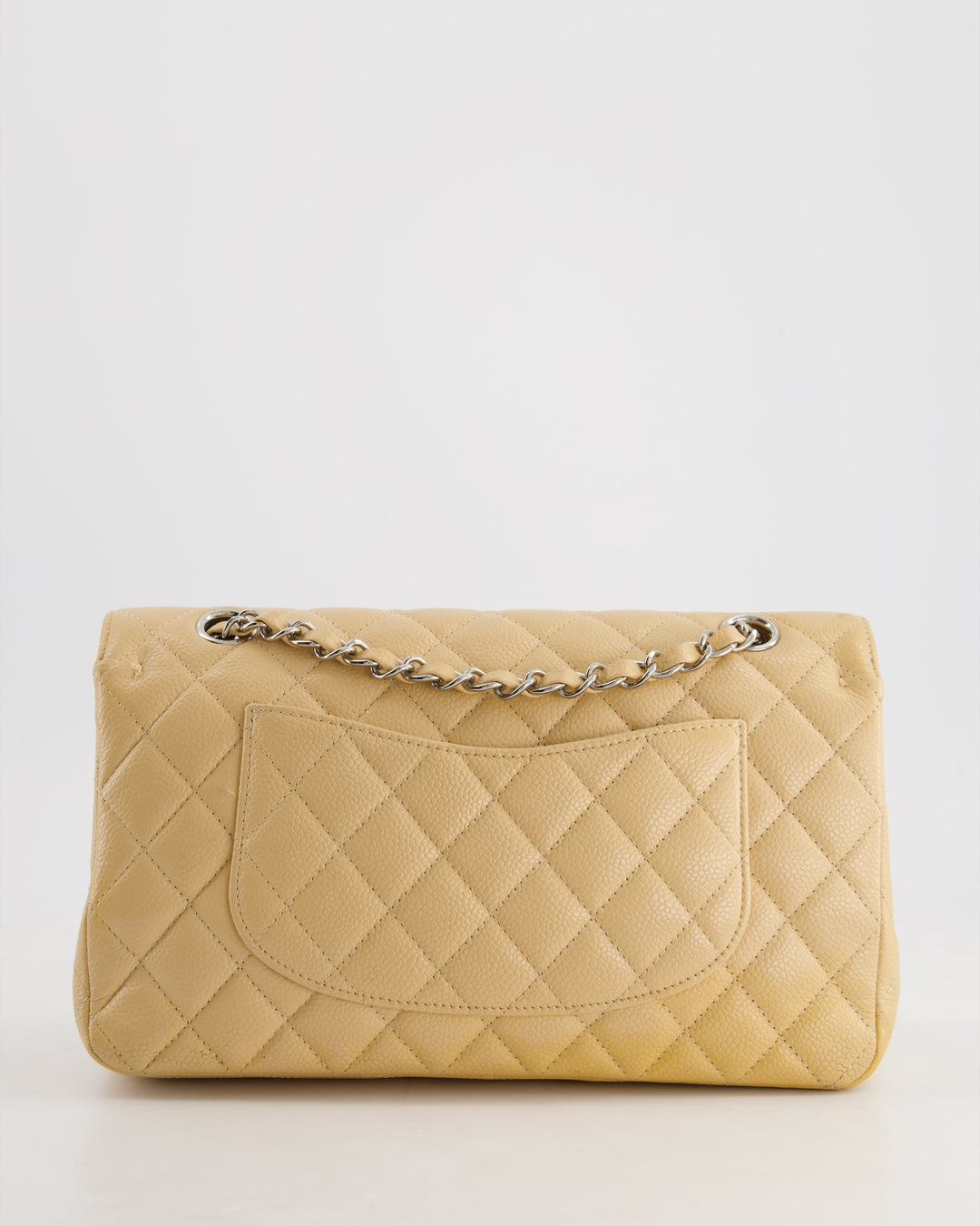 *FIRE PRICE* Top Quality Chanel Beige Medium Classic Double Flap in Caviar Leather with Silver Hardware
