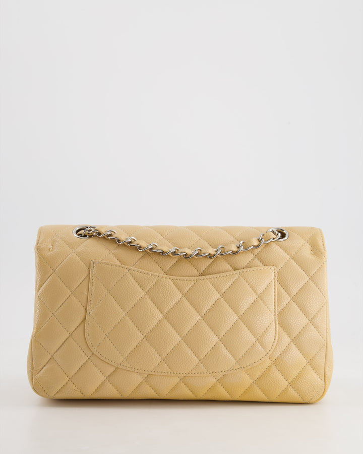 *FIRE PRICE* Top Quality Chanel Beige Medium Classic Double Flap in Caviar Leather with Silver Hardware